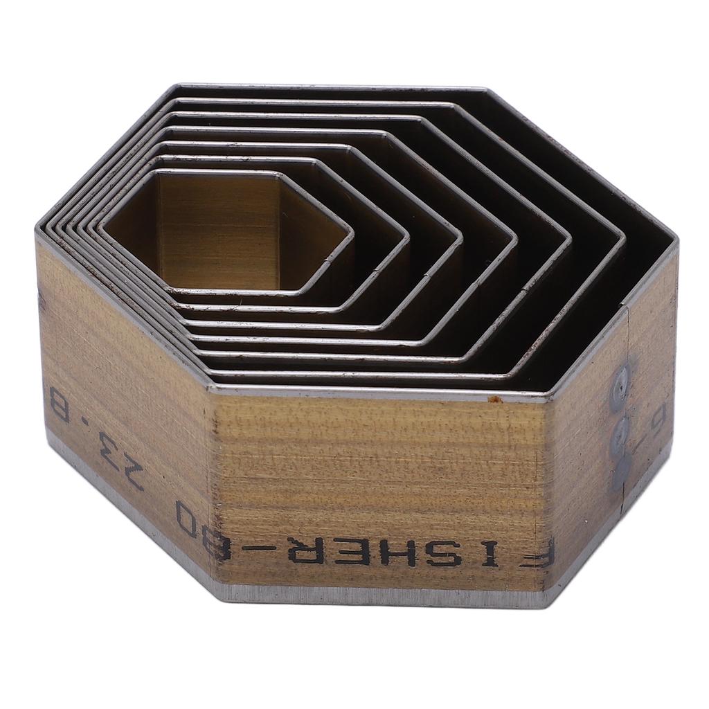 7PCS Leather Die Cutter Polygon Handicraft Leather Cutting Dies Mold 20‑50mm High Carbon Steel