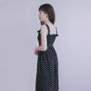 Women's Summer Strap Pleated Chiffon High-rise Mini Polka-dot Print Dress
