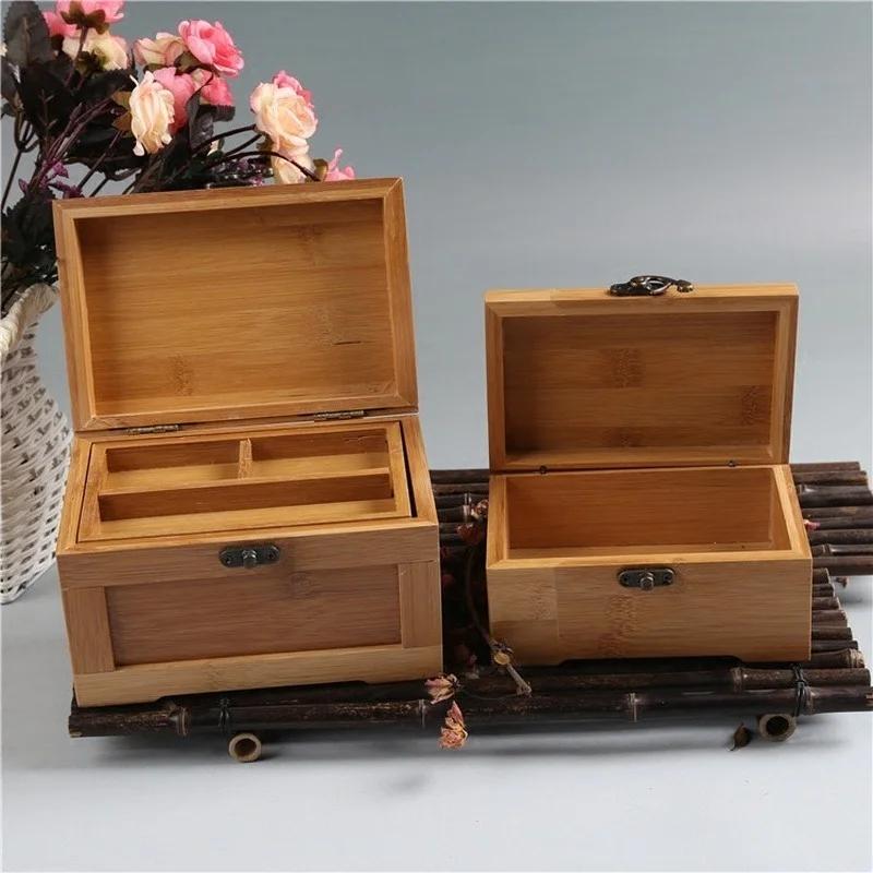 Korean Princess Bamboo Jewelry Box Wooden Jewelry Organizer Storage Holder Small Collection Display Gift Box For Women