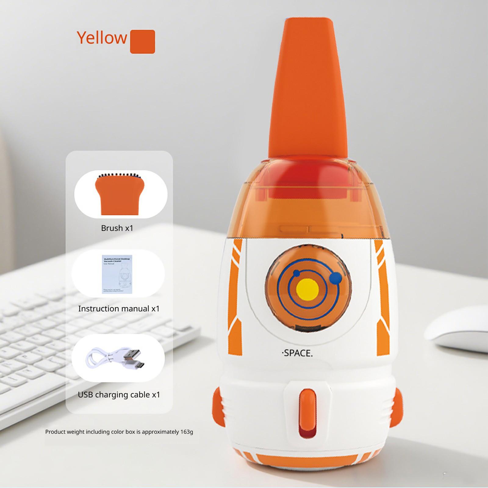 

Маленький пылесос-ракета для рабочего стола, электрический ручной, настольный, зарядный, для крошек от ластика, для клавиатуры One Size оранжевый