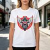 Summer Casual with Skull Rider Print Unisex Short Sleeve Oneck Tee Tops New Fashion Skull Motorcycle Print Tshirt Unisex Unisex