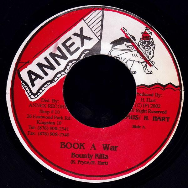 

7-дюймовая пластинка BOUNTY KILLER - Book A War NONE Annex 2002 Ямайский регги, ска и даб Б/У