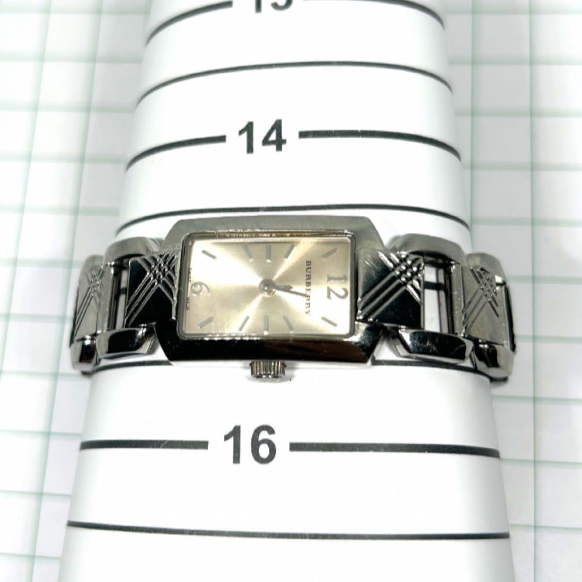 Used Battery replaced BURBERRY Women s Silver Nova Check BU4212 Quartz Square Face