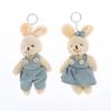 Cute Cartoon Wear Clothes Bear Rabbit Plush Toy Stuffed Doll Pendant Keychain Backpack Hanging Decoration Couple Gifts