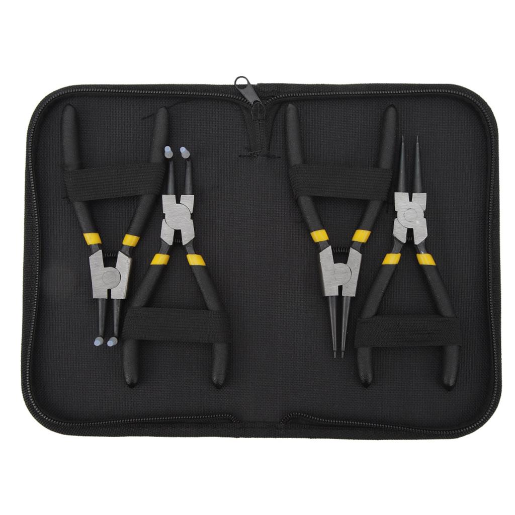 4PCs Circlip Pliers Set Steel Ring Plier Plastic Coated Handle Anti Oxidation Hand Operated
