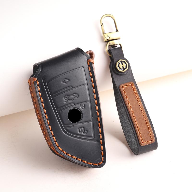 4 Buttons Leather Car Rmote Key Case Cover for BMW X1 X3 X4 X5 F15 X6 F16 G30 7 Series G11 F48 F39 520 525 F30 118i 218i 320i