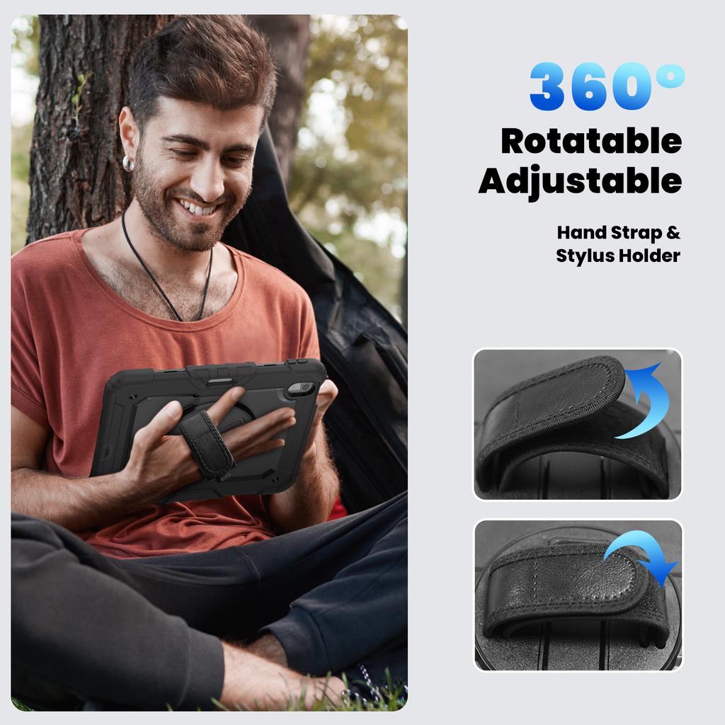 Armor Stand Case Universal For iPad Air 11 2025 2024 A3266 A3267 A3270 A2902 A2903 A2904 Heavy Duty Cover With Screen Protector