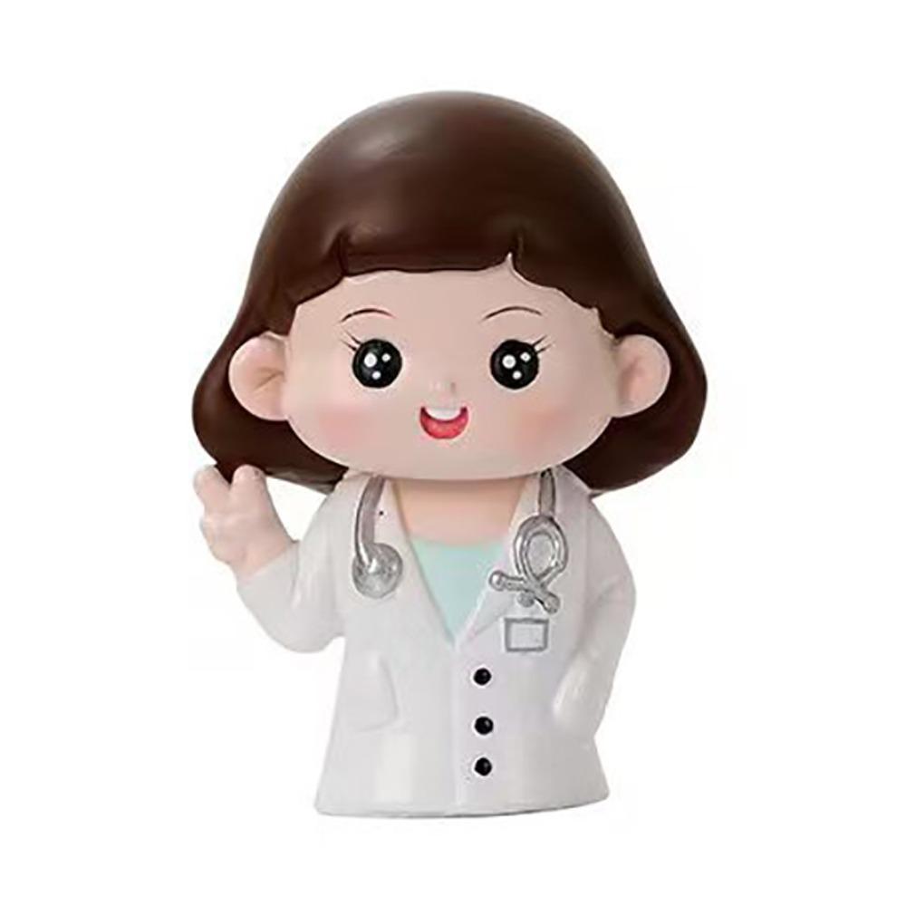 DlY Doctor Garage Kit Cartoon Nurse Cake Ornaments Exquisite Doctor Nurse Model Statue  Home Decor