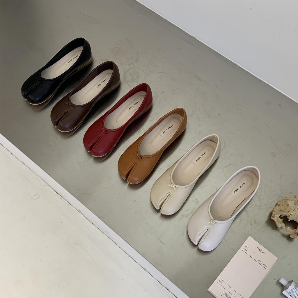 2025 neue französische Zehenunterlage Fußbedeckung weiche Sohle flacher Boden vielseitige OL Doudou Dameneinzelschuhe für Schwangere