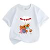 Kids Boys Girls 100% Cotton Crew Neck Short Sleeve T-Shirt, Cute Orange Cat Family Kidecats Pattern Casual Breathable Soft Tee Top for Daily Play Scho
