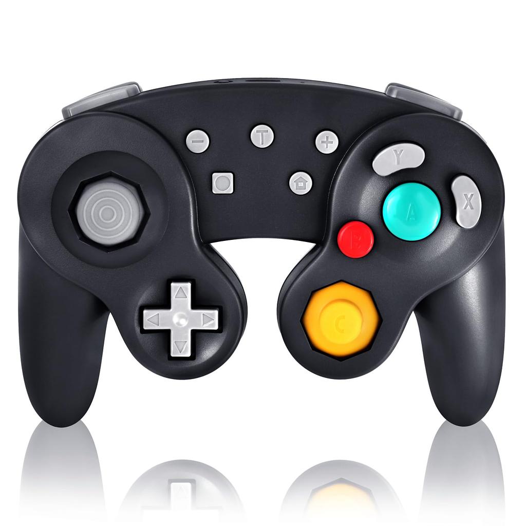 K&SGAMER Switch Pro GameCube-Style Controller (Turbo & Vibration Function) (Black)