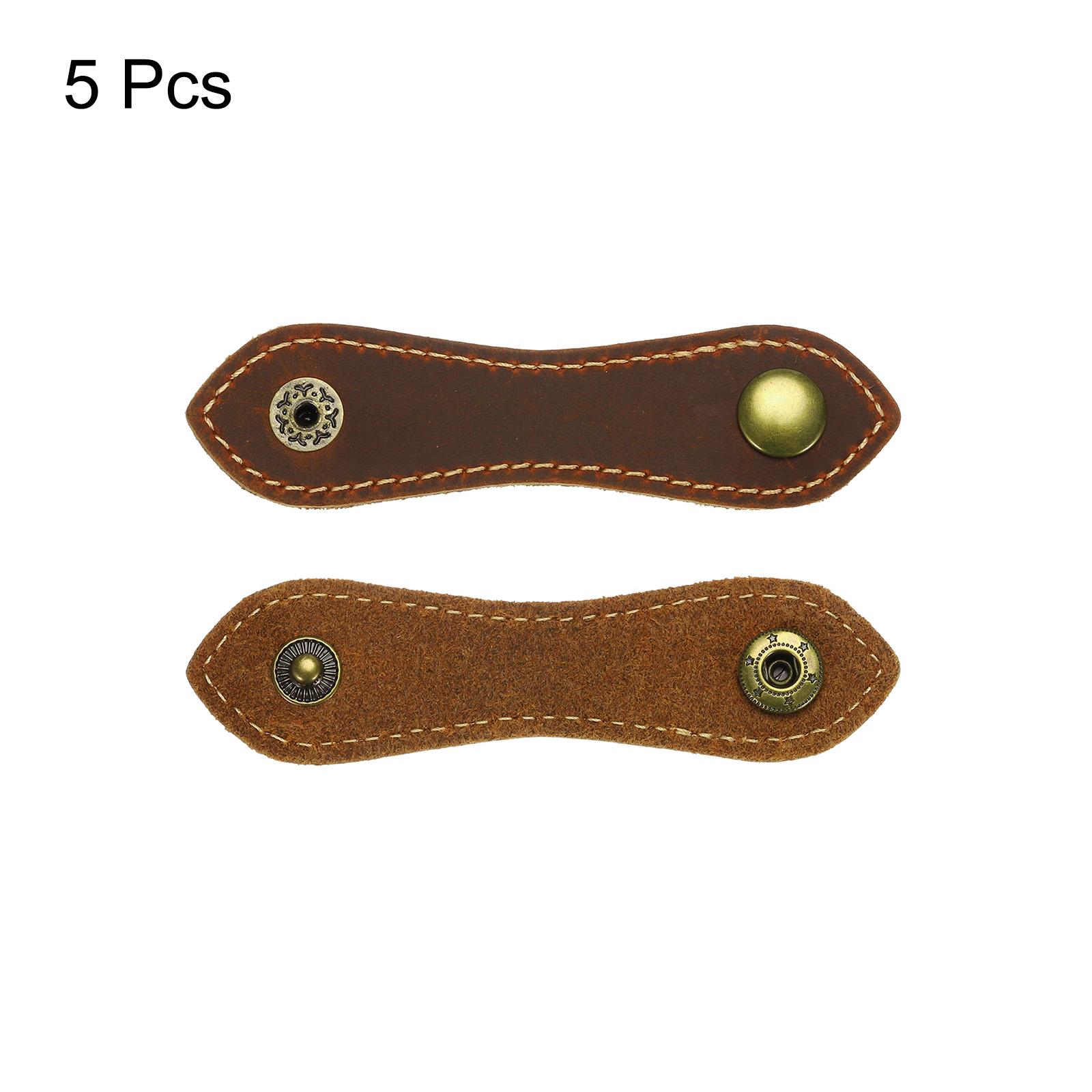 

5Pcs Leather Cable Straps Cord Organizer 100x20mm Cable Ties Portable Cable Winder Wire Management for USB Cable Headphone Wire