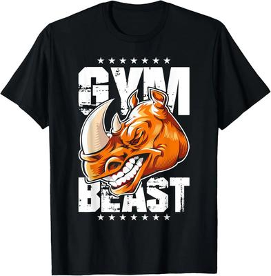 Rhino Weightlifting Powerlifting Gym Rhino Fitness T-shirt Street Wear Graphic T-shirt Men's Clothing Camiseta Hombre Tops