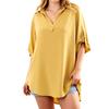 Women's Loose Fit V Neck Blouse Top Half Sleeve Casual Tunic Shirt Lightweight Relaxed Fit