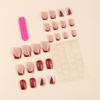 24 szt. Noszone świąteczne serie sztucznych paznokci zestaw śnieżynka drzewo kwadratowy odpinany fałszywy nail art patch czerwony francuski fałszywy zestaw paznokci
