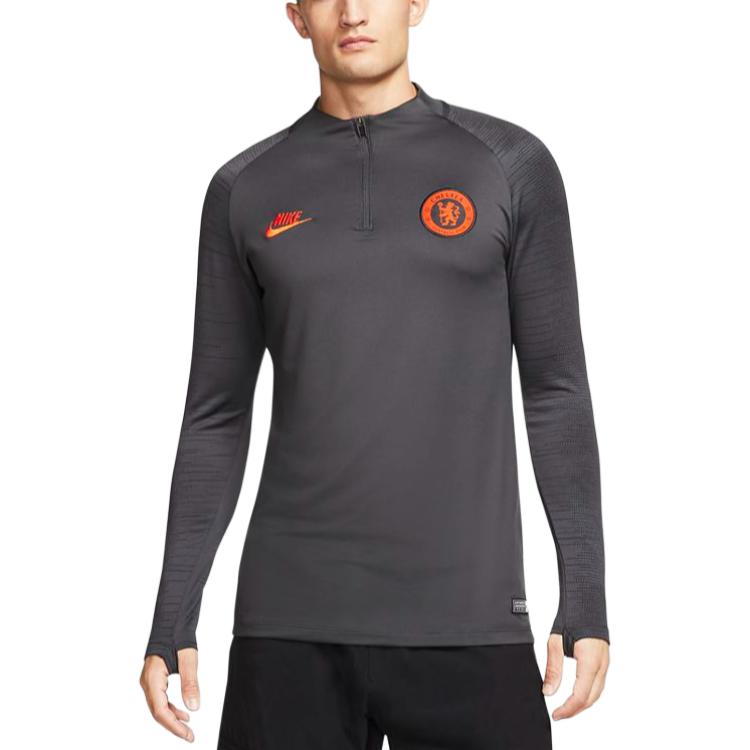 Nike Logo-Print Stehkragen Schmal Geschnitten Retro Fußballtrikot Herren Oberteile Schwarz AO5177-060