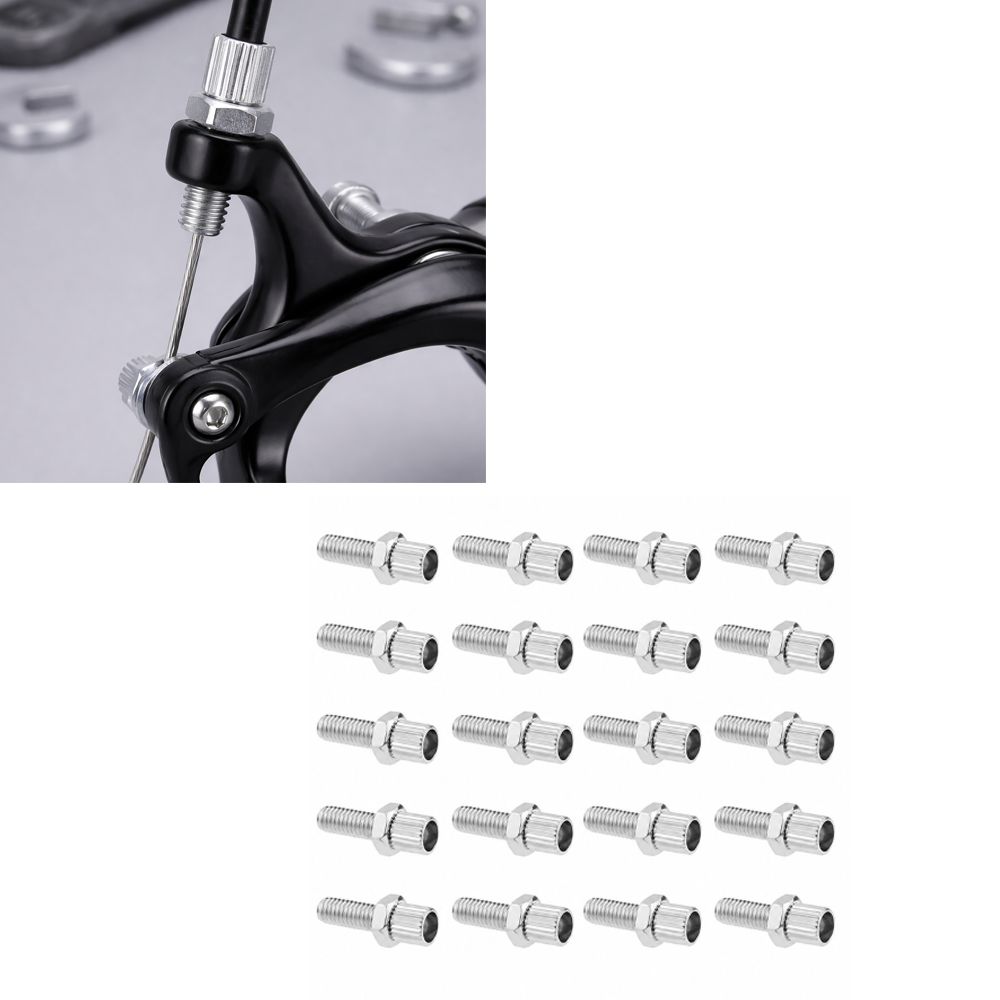 20pcs M6 Thread M6 Brake Cable Adjuster Silver Bike Barrel Adjuster Bolt  Cable System Setup