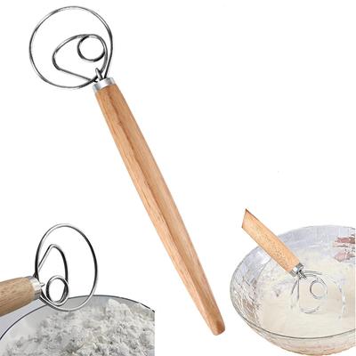 LMETJMA Frusta danese per impasto Acciaio inossidabile Frusta per impasto Miscelatore Stile olandese Impastatrice manuale per impasto per pane Per pastella per pane Pasticceria JT149
