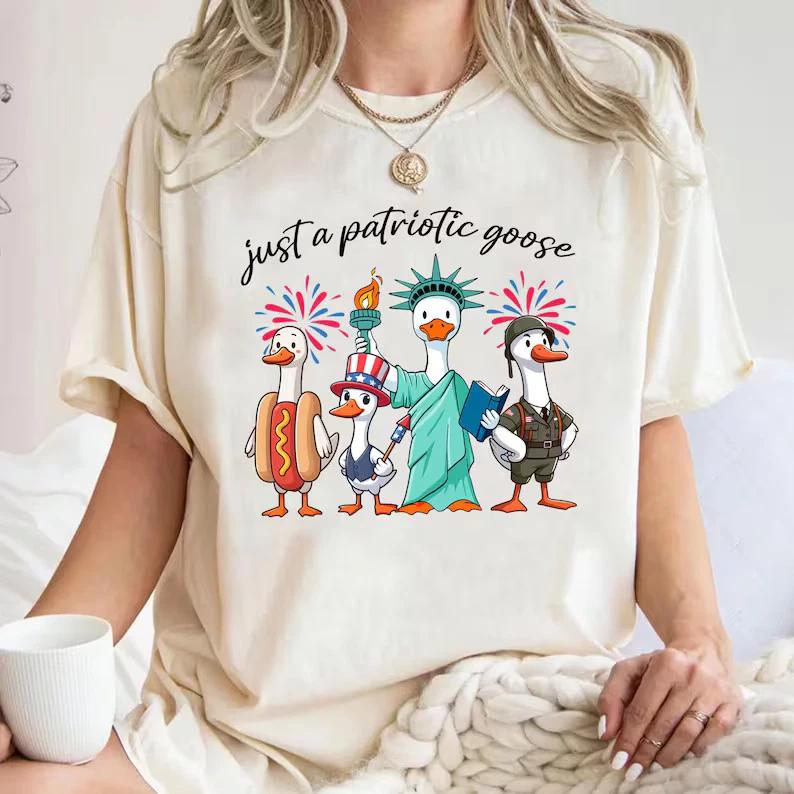 Patriotic Goose Shirt 4th Of July USA Funny GoT Shirt Independence Day T Shirt S