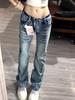 Women's Retro Low-Waist Micro-Flare Jeans - Versatile, Loose Fit for Spring/Autumn 2026