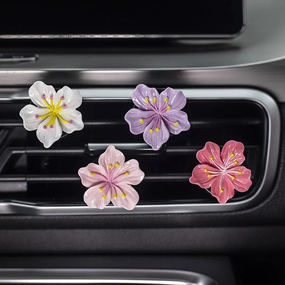 

1Pc Car Perfume Clip Flower Air Outlet Car Air Freshener Peach Blossom Aroma Diffuser Car Decoration Accessories Fresh Air розовый