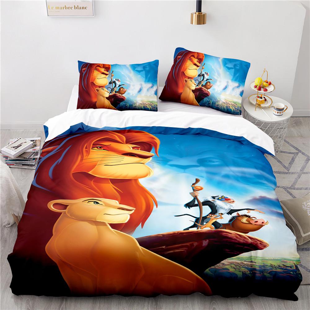 Cartoon The Lion King Pillow Cover Duvet Cover Simba Home Room Decoration Children Gift Boy Girl Bedroom Decoration 135x200cm