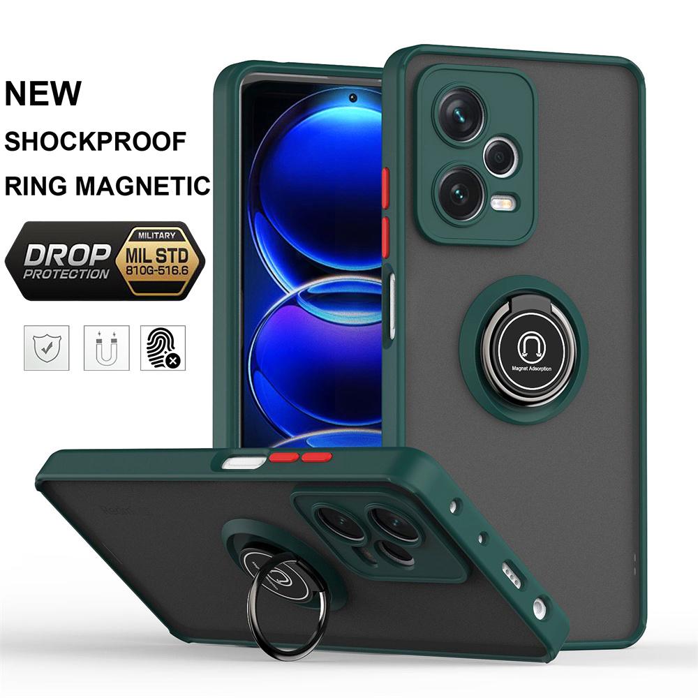 With Ring Holder Case For Xiaomi Redmi Note 12 11 12s 10 9 8 Pro Magnetic Cover For Redmi 10 10C 12 13 Protective Back Case