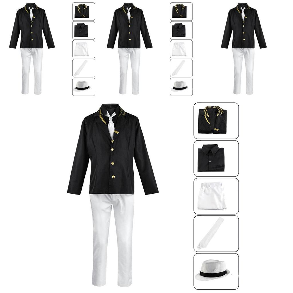 Demon Slayer Kibutsuji Muzan Halloween Kostüm Anzug mit Krawatte Hut