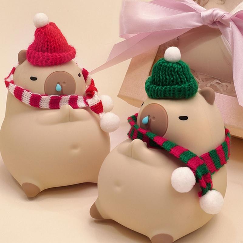 

62KD Забавная сопливая капибара Силиконовый прикроватный светильник Сенсорное управление USB Перезаряжаемый красочный ночник для детей и взрослых CHINA