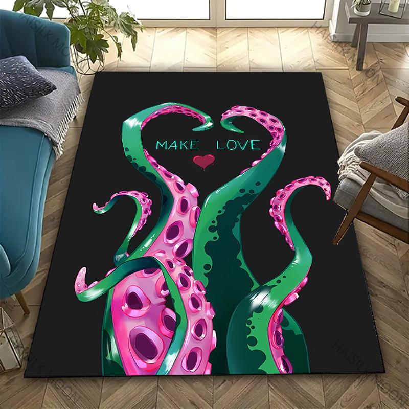 Colored Octopus Printed Carpet Living Room Bedroom Sofa Mat Office Large Area Decorative Rug Modern Decorative Rug Fast Delivery