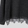 Autumn Women Off Shoulder Long Sleeve Lace Patchwork Knitted Sweater Jumper Pullovers