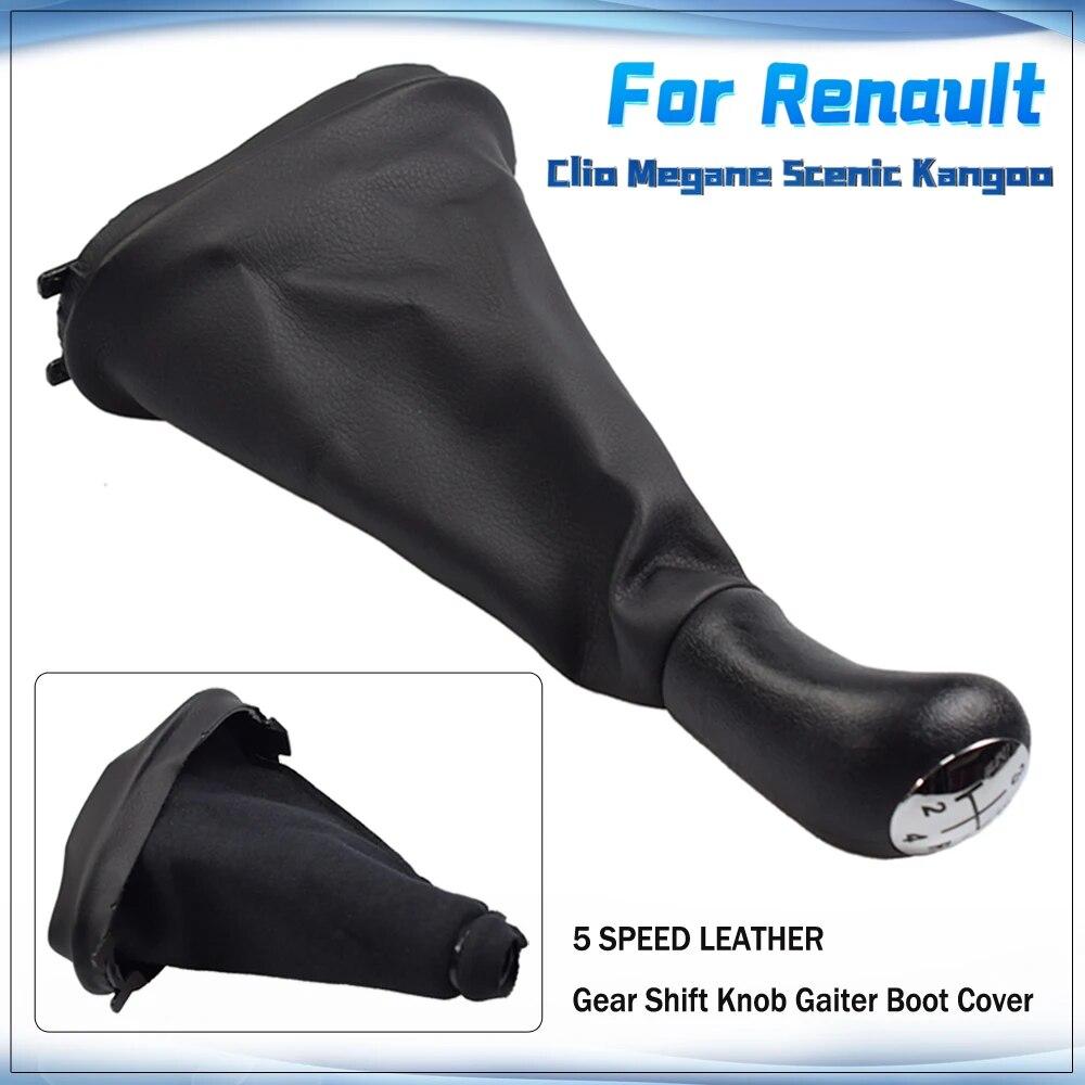 Car Styling For Renault Clio 2 II Clio 3 III Megane 2 II Scenic 2 II Kangoo 5 Speed Gear Shift Knob Lever Shifter Gaitor Boot