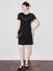 French Light Luxury Sequin Embroidered Mesh Dress with Round Neck
