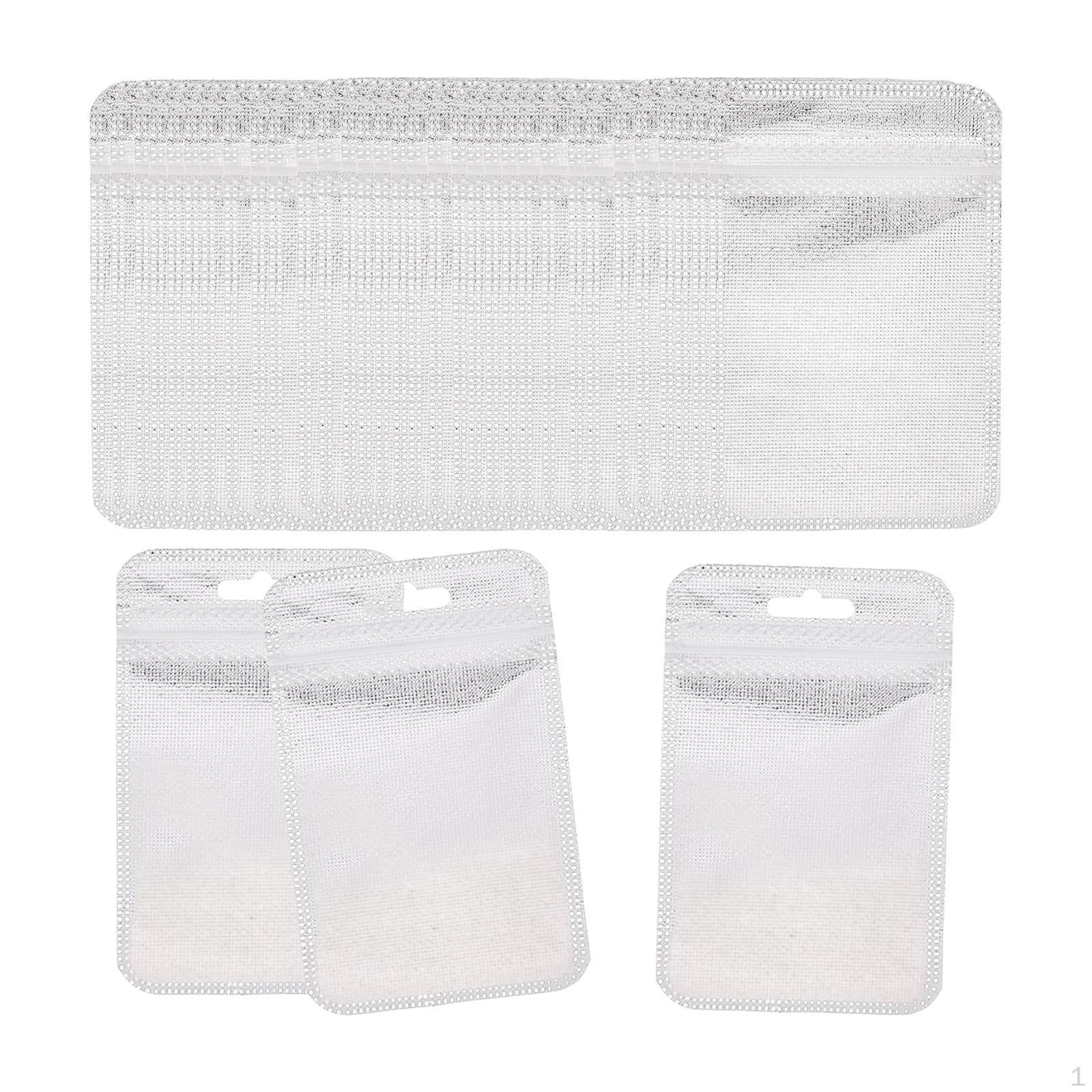

100 Bags, Mini Zip Poly Craft Supplies, Storage Organizer for Jewelry Beads, Earrings, срібний