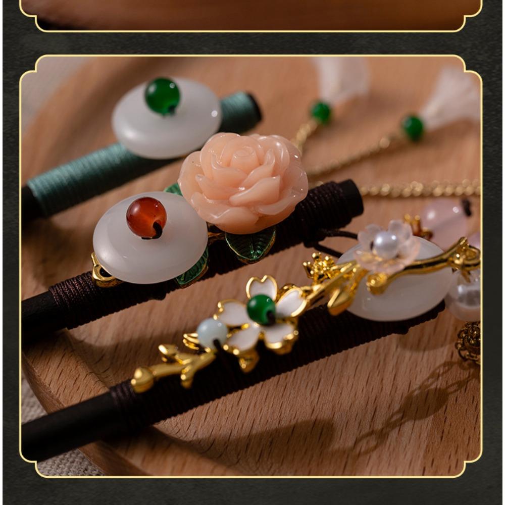 Haarnadel im antiken Stil, Quastenstufe, rockige Haarnadel aus Holz, Kopfschmuck, gewickeltes Haar, Hanfu-Accessoires, Haarnadel im antiken Stil, zum Zusammenbinden der Haare