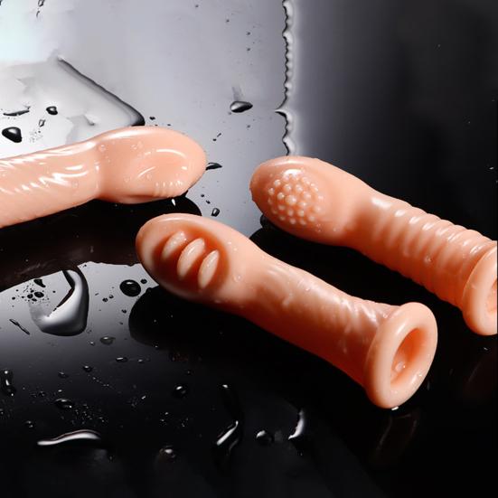 Finger Cot Low Noise Reduction Multiple Stimulation TPE Clitoris Finger Massager for Couple