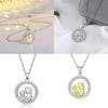 Exquisite Fashionable Copper Zirconia Round Pendant Necklace For Stylish Mothers On Special Occasions
