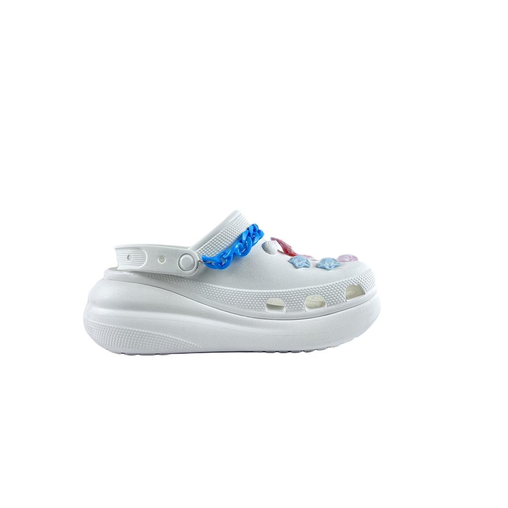 Crocs Crush Clog EVA Colourful Star Miracle Fashion and Versatile Comfortable and Casual Hole Shoes for Men and Women White