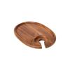 Wood Serving Tray with Wine and Champagne Glass Holder, Pedestal Charcuterie Board for Party, Steak and Appetizers