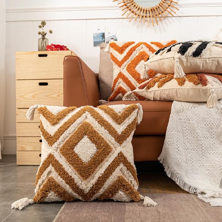 Nordic Style Throw Pillow Covers Bohemian Diamond Tufted Pillow Cushion Cover