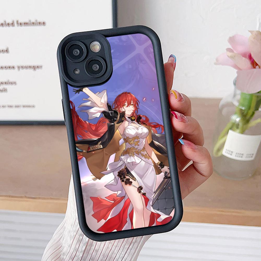 HSR Himeko Thicken TPU Mobile Phone Case for iPhone 17 16 15 14 13 12 11 Air Pro Max Plus Colorful Cover