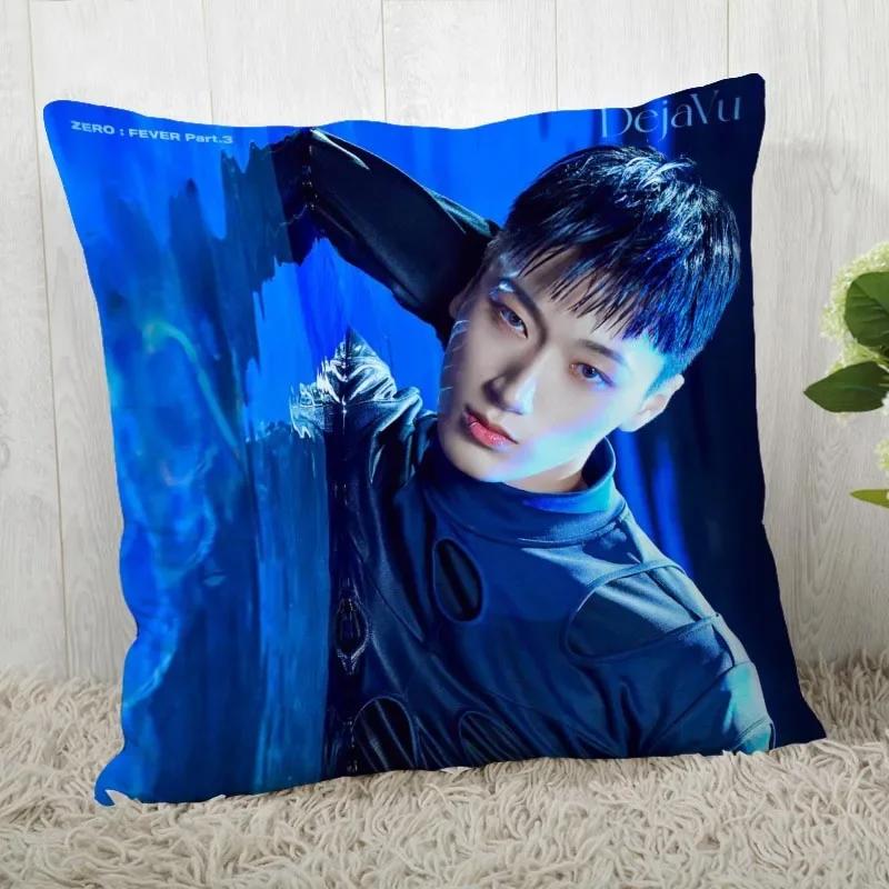 Custom Ateez KPOP Square Pillowcase Custom Zippered Pillow Cover Case 45x45cm(One Side) 04.1