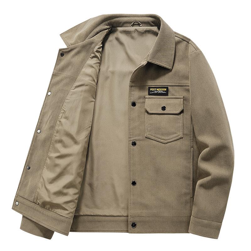 Corduroy Jacket Men's Autumn New Middle-aged Fashion Lapel Casual Autumn Coat