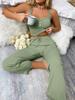 Women's Multi-Color Lace Trim Camisole and Long Pants Summer Pajama Set