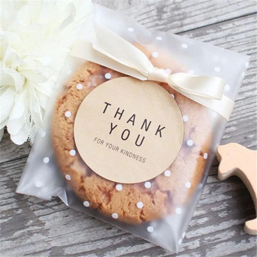 100pcs Transparent Cookie Bag Self-adhesive Gift Bag Party Candy Bag  Cookies Packing