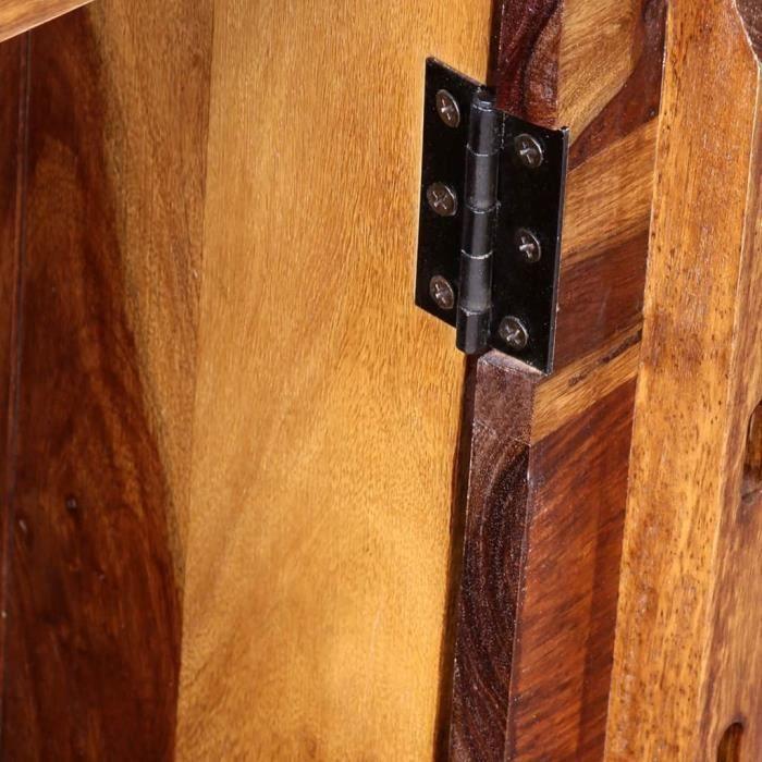Bureau droit - VIDAXL - Bois massif de Sesham - 1 tiroir - 1 armoire