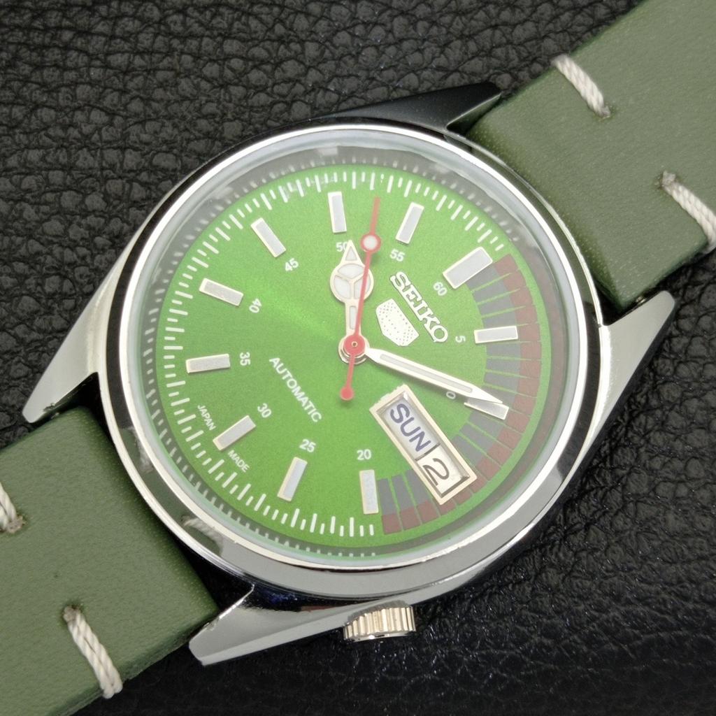REFURBISHED SEIKO 5 AUTOMATIC 6309A VINTAGE JAPAN MENS GREEN WATCH A441106-4 Sk-a441106