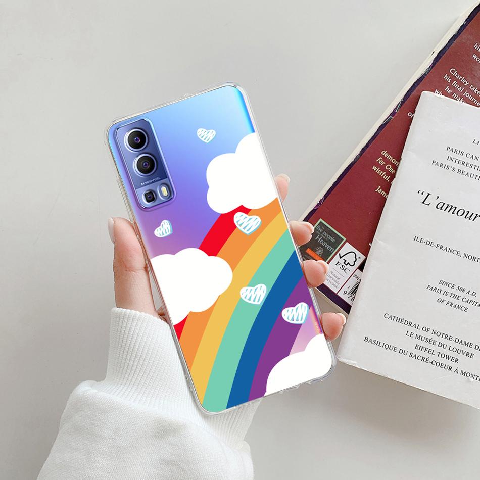 For Vivo Y72 5G Case V2041 Silicone Soft Transparent TPU Phone Cover For Vivo Y52 vivoY72 Y 72 52 5G Case Funda Protective Coque