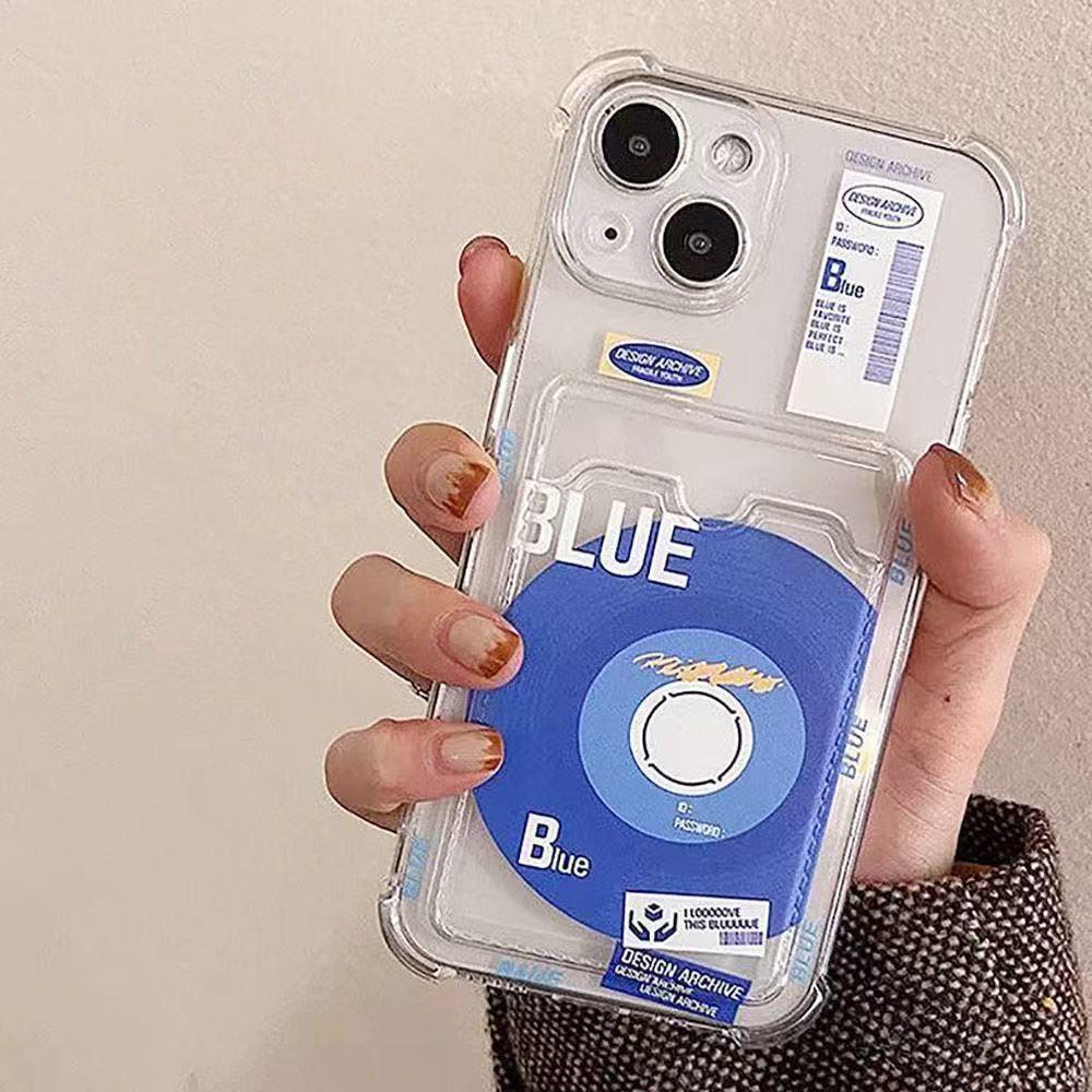 

Blue Card Holder Phone Case for Apple 17/15/14/13/12/11/XS/XR/78P with Four-Corner Drop Protection Apple X