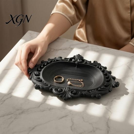 Versatile Storage Tray for Vanity Vintage Jewelry Tray, Decorative Trinket Dish Rings And Cosmetics, French Wedding Registry Style Elegant Organizer